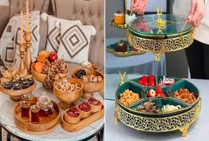 شیک ترین ظروف آجیل خوری جدید برای عید؛ پذیرایی فوق لاکچری لایق سفره خان و خانزاده ها