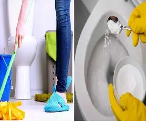 سرویس بهداشتی برق بنداز با این موادی که تو خونه داری/ تمیزی سرویس با سرکه و جوش شیرین