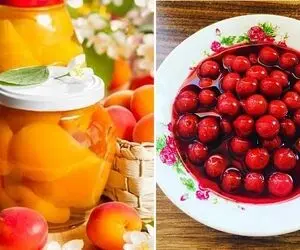 طرز تهیه کمپوت هلو و کمپوت آلبالو به ساده ترین روش / کمپوت فوری با ماندگاری بالا