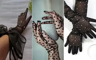 دستکش های مشکی شیک و پیک مناسب برای پوشیدن با لباس مجلسی، حضور در مراسم ختم و محرم