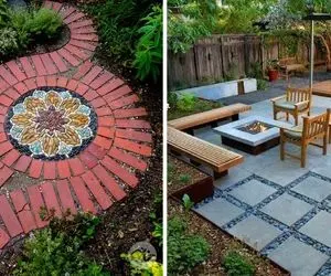 طراح های موزاییک شیک حیاط / ایده های کفسازی حیاط با موزاییک های مدرن، کاربرد و جذابیت