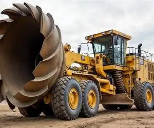 ابزارآلات غول پیکر؛ اپراتور لودر مته غول انداخت هنر ساخت جادشو به رخ بکشه