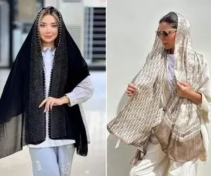 شال های جدید امسال / گفتیم 1403 سال قشنگیاست با مانتوهای دلبرش شالاشو ندیدی نگم برات