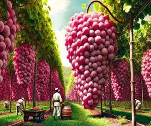 مستند کشاورزی؛ با روش های نوین انگور کاشتن هر خوشش شبیه لوستر هتل