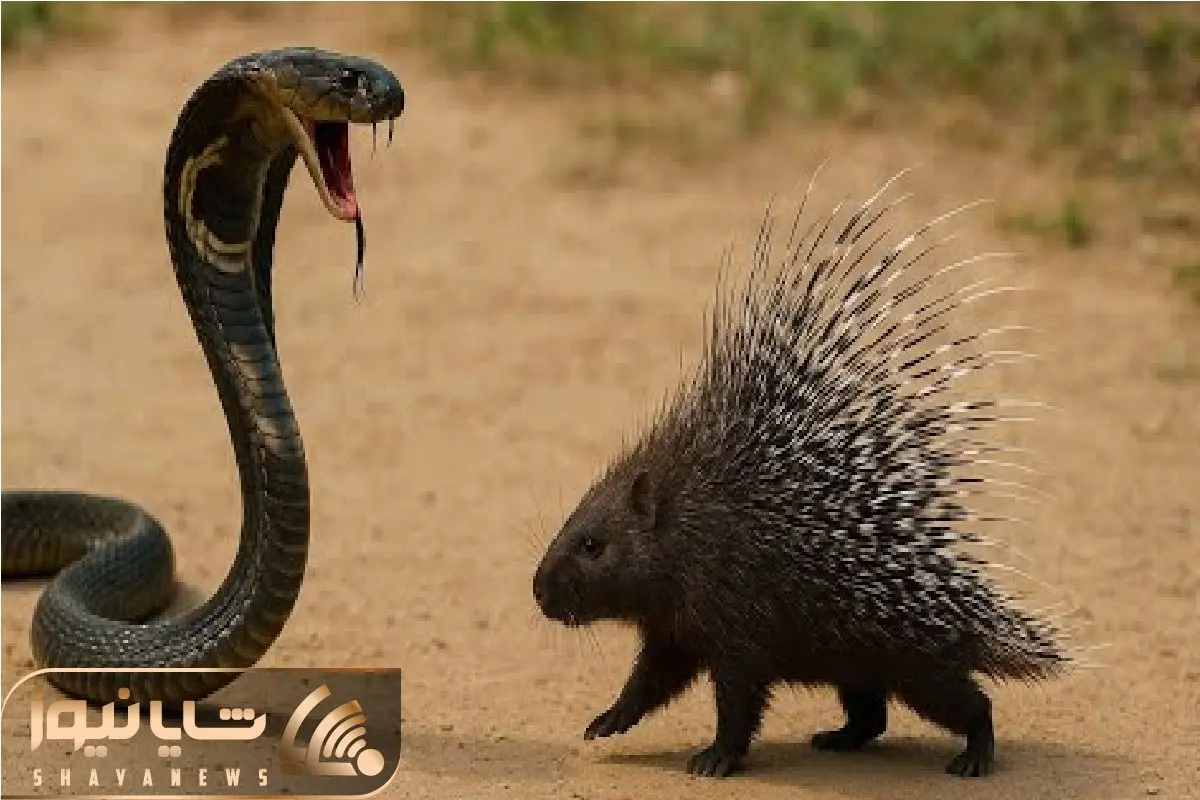 حیات وحش بی رحم؛ مار حیله گر قصدش شکار بود مادر جوجه تیغی ها شرحه اش کرد