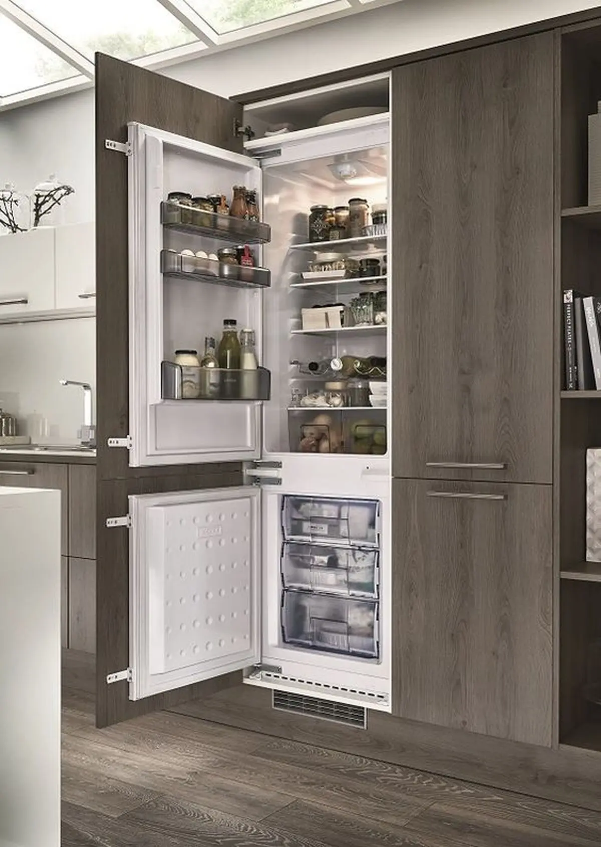 طراحی کابینت دور یخچال به سبک توکار3