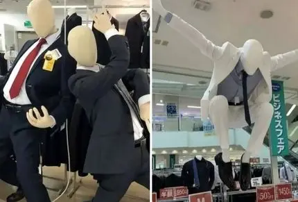 مانکن های عروسکی که ژیمناست کار هستن؛ تبلیغ عجیب فروشگاه چینی برای کیفیت لباس
