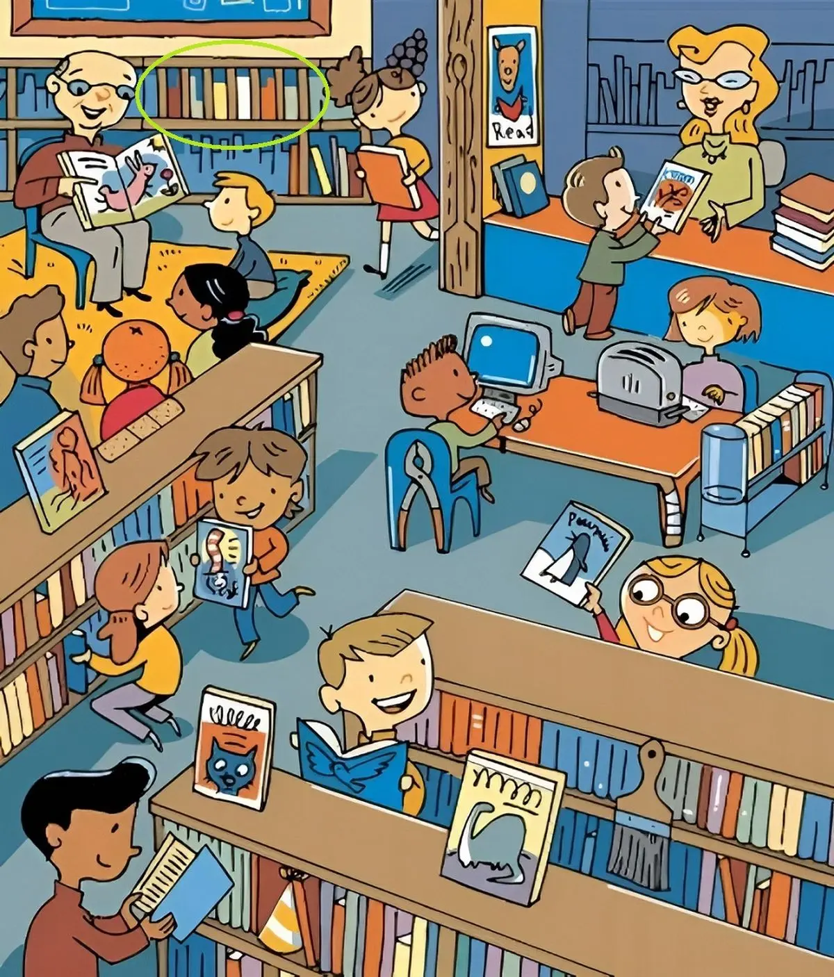 پاسخ-تست-بینایی-یافتن-نردبان-در-کتابخانه-1