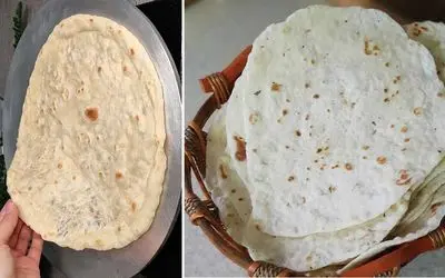 طرز تهیه نان تابه ای ساده / پخت نون لواش خونگی عالی بدون فر در ماهیتابه