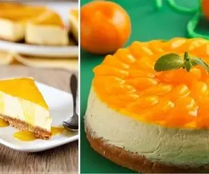 طرز تهیه چیز کیک نارنگی / با این دسر جذاب و خوشرنگ شب یلدا رو زیباتر کن