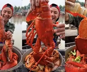 غذای چینی ؛ واقعا متوجه نمیشم این مردک چینی چجوری تا ته جون این جانورو میخوره! عجبا
