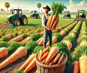 کشاورزی بدیع؛ با سموم نوین و تجهیزات جدید هویج کاشت و برداشت کردن هر کدام 20 کیلو