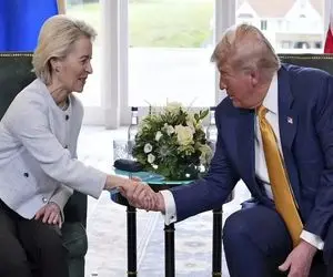 توافق ترامپ و فن‌درلاین بر سر تعرفه جدید واردات محصولات اروپایی