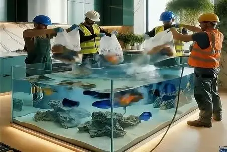 معماری خلاقانه؛ جزیره آکواریومی آشپزخانه/ رویای دریا در خانه