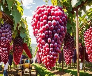 کشاورزی نوین / کشاورزان ژاپنی انگورهای گران قیمت را از این طریق برداشت می کنند
