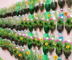 ایده های خلاقانه؛ باغچه که فقط نباید کف زمین باشه روی دیوار ایستادشو بساز همه حظ کنن