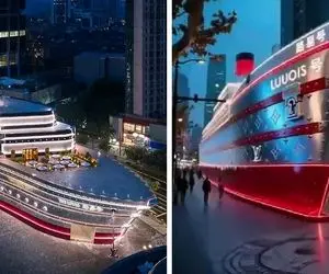 شاهکار جدید لویی‌ویتون؛ فروشگاه شبیه کشتی که در دل خیابان لنگر انداخته / 3 ماه ساخت!