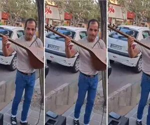 آواز خیابانی؛ ببینید عاشیق خیابانی چه دلنواز تو زنجان آهنگ ترکی میزنه