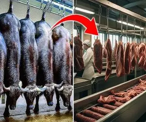 فرآوری بوفالو؛ میلیون ها بوفالو را برای گوشت پرورش داده اند و پردازش کردند