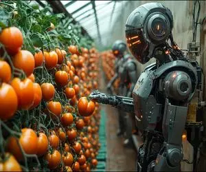 کشاورزی بدیع؛ تو چین ربات ساختن کمتر از 15 ثانیه گوجه 3000 هکتار زمین و چید