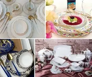 زیباترین ست ظروف غذاخوری مینیمال / چیدمان میزی جذاب و با سلیقه برای مهمان مهم