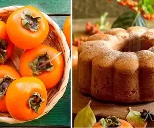 طرز تهیه کیک خرمالو بدون فر / یه کیک پاییزی بی نظیر که حسابی پف میکنه