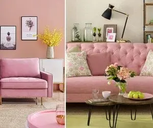 با مبل صورتی، این رنگِ بدشانس خونتو شیک بچین؛ انتخاب فرش واسه این سِت خیلی مهمِ ها