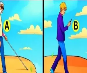 بازی فکری؛ بتونی بگی جون کی واقعا در خطره پیر مرد نابینا یا پسر گوشی به دست لایک داری