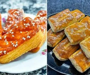 طرز تهیه شیرینی زبان با خمیر هزار لای خانگی / شیرینی با ماندگاری بالا مخصوص عید نوروز