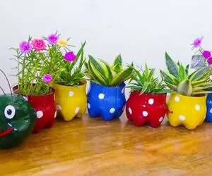ایده های خلاقانه؛ یکم خلاق باشی میتونی با بطری های آب معدنی این گلدونای خوشگلو بسازی