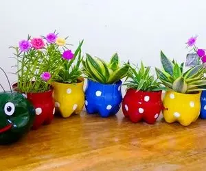 ایده های خلاقانه؛ یکم خلاق باشی میتونی با بطری های آب معدنی این گلدونای خوشگلو بسازی