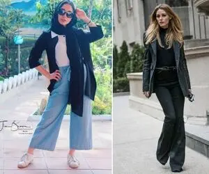 خانومی شلوار جین پاچه گشاااد امسال مُده؛ با این مانتوها بپوش و حسابی تیپ بزن!