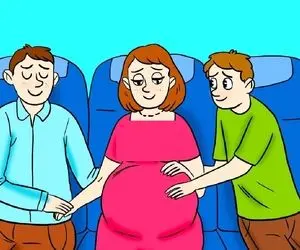 هوش تصویری ؛ میگی زدی رو دست باهوشا پس بگو کدوم از آقایون برادر و همسر خانومه باردارست؟