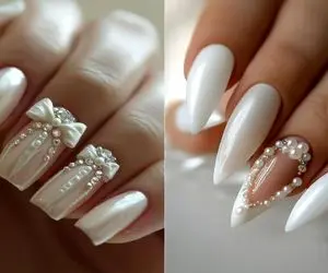 دیزاین ناخن عروس 2025/ ناخن های کارتونی  پرنسسی درخشان استایل عروسیتو تکمیل میکنه