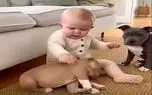 معماری طبیعت / بچه آدمیزاد داشت توله سگ رو کتک میزد مادر سگه اومد بچهه بز شد پیشش!