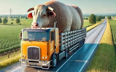 جابه جایی جانکاه؛ حمل بوفالو 2000000 گرمی با تجهیزات سنگین تخصصی که برای سهولت 