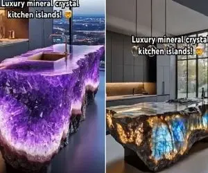 دیزاین خلاقانه؛ جزیره ساختن برا آشپزخونه از کریستال و جواهر حیفه جاش باید بره موزه