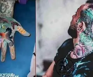 (ویدیو) مراحل آماده شدن تتوهای کف دست امیر تتلو!