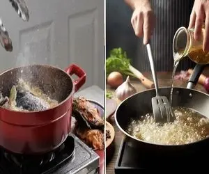 جلوگیری از پاشیدن روغن؛ آشپزی بدون استرس از کثیف شدن گاز و سوختن دست با پوسته تخم مرغ