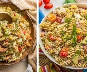 طرز تهیه سالاد ماکارونی با لوبیا چیتی / یه ترکیب عالی و یه طعم معرکه که حرف نداره