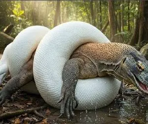 حیات وحش مصنوعی؛ نبرد لاطائل پیتون سفید و کومودو برای بلع و بقا