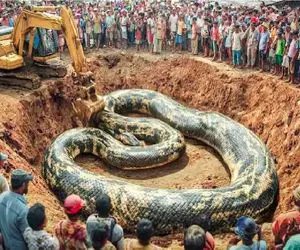 ابزارآلات غول پیکر؛ اپراتور کله خر نشست پشت بیل دست کرد تو سوراخ پیتون