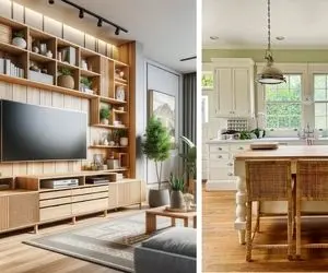 المان های حصیری و چوبی در خانه / واسه خوشگلاسیون فضا کافیه تا چوب رو دعوت کنی عالیه