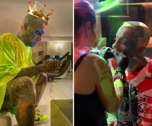 تتلو زیردست "خانم خوشگله" تتو لبشو ترمیم کرد؛ فیلم گل کشیدن سلطان