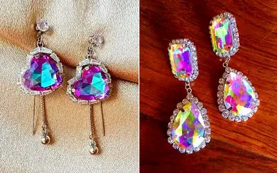 گوشواره های کریستالی هفت رنگ جدید؛ با اینا نیاز به هیچ جواهری نداری برقشون میگیرتت