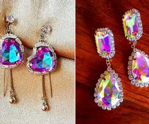 گوشواره های کریستالی هفت رنگ جدید؛ با اینا نیاز به هیچ جواهری نداری برقشون میگیرتت