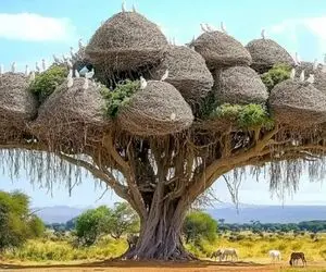 معماری خلاقانه؛ روی درخت 100 ساله خونه های نقلی و گرد آپارتمانی ساخته اعیونی