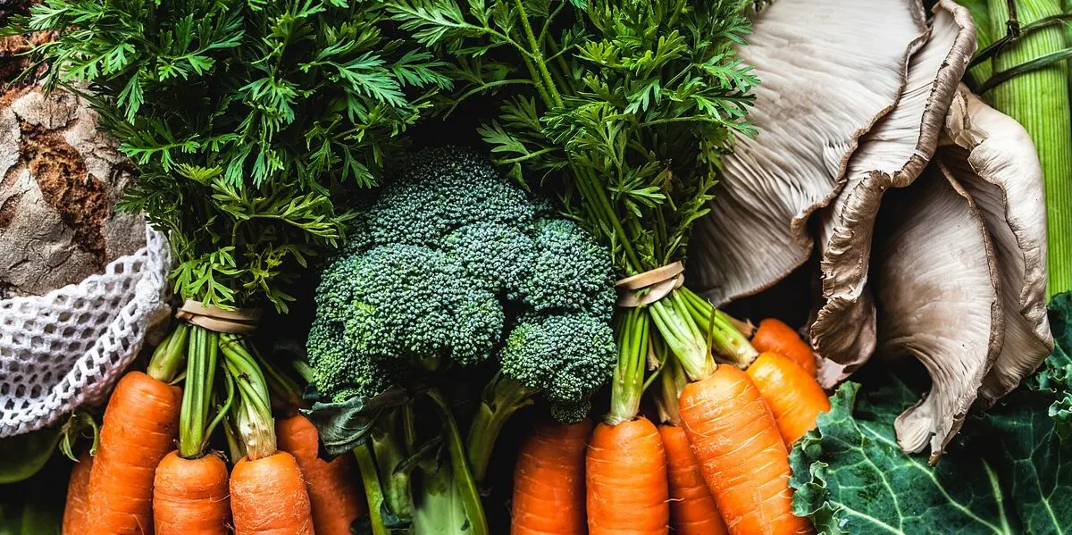 Carrots and leafy greens