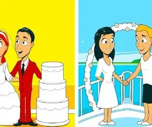 هوش تصویری؛ اگه زدی رو دست باهوشا بگو کدوم ازاین عروس دوماد ها ثروتمند هستند؟