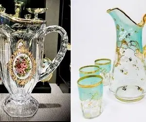 خوشگلترین پارچ و لیوان لب طلا / واسه لوکس شدن میزت کافیه تا یه دست ازینارو بخری